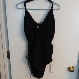 Aqua Eve Black One Piece Swimsuit For Women. Size 20W